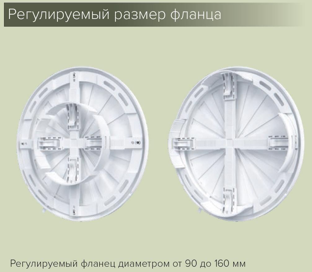 Вентиляционная решетка ERA, 10RKU, белый, регулируемая, с фланцем