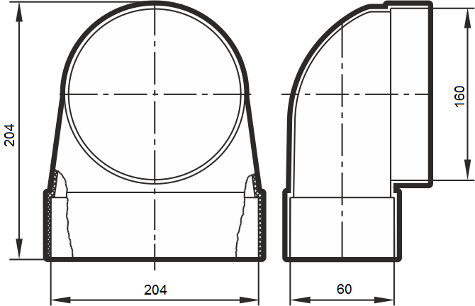 Вентиляционный короб 204 60