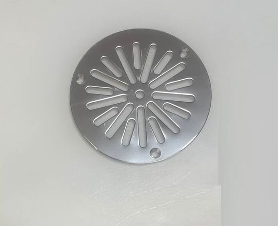 Решетка напольная круглая d 100 из нержавеющей стали, снежинка