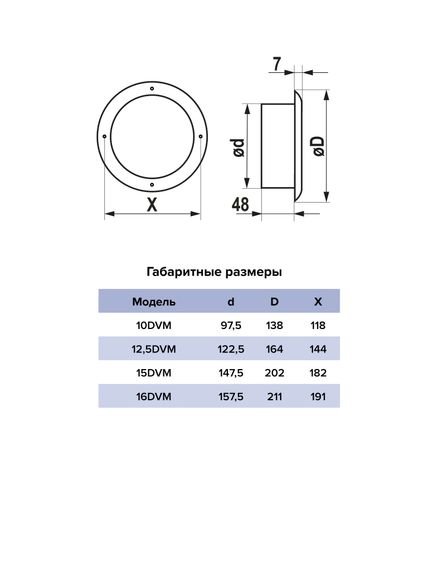 Анемостат DVM фланец D98 D138 окраш.сталь ERA
