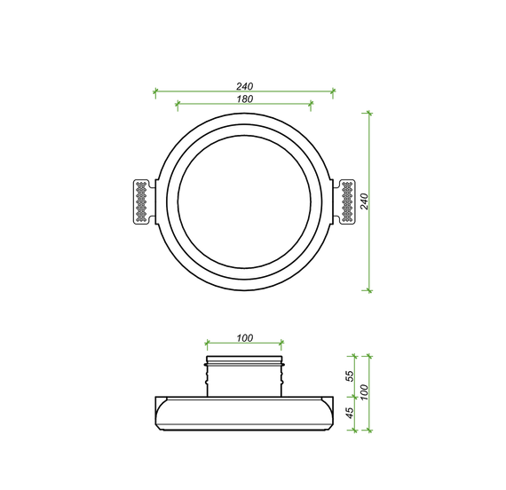 Диффузор под покраску скрытого монтажа SECRET RING D100мм