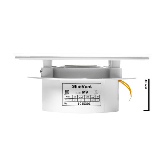 Вытяжной тонкий вентилятор SlimVent МV 100, стекло квадрат белый глянец