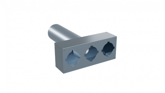 Flexag PWP-125/75x3 пленум вентиляционный прямой, D125, на 3 выxода, L=300 мм