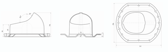 Проходной элемент для кровли PROF-20, серый графит RAL 7024, серия Static