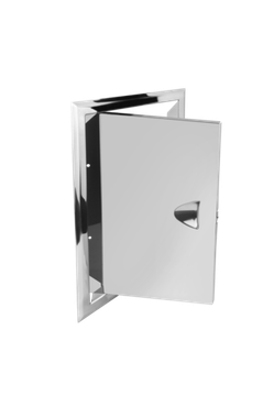 Люк из нержавеющей стали с ручкой ЛНР 200х300 зеркальный