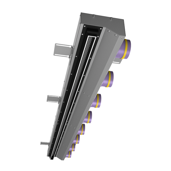 Provent VPNDU 2000х25/75х8 компактный щелевой диффузор для натяжного потолка с КСД на 8 выходов