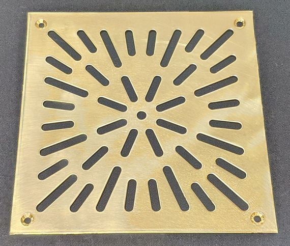 Решетка напольная 200х200мм из латуни, отверстия
