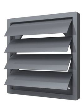 Выход стенной КФ фланец D200 жалюзи 242х242 ASA Gray ERA