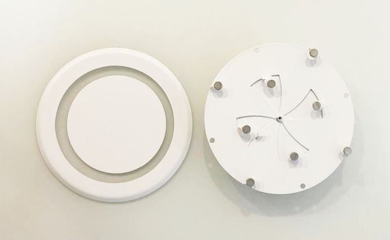 Диффузор приточно-вытяжной на магнитах регулируемый КНДБ-100 декоративный металлический белый