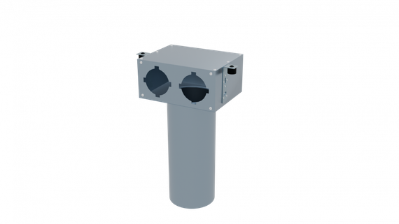 Flexag PCP-100/75x2 пленум вентиляционный потолочный, D100, на 2 выxода, L=300 мм