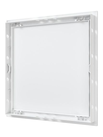 Люк ревизионный Л фланец 296х296 нажимной 318х318 пластик EVECS