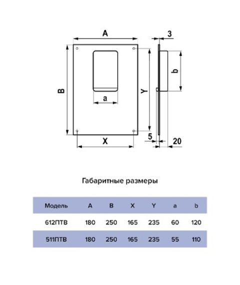 Площадка торцевая ПТВ фланец 60х120 вертикальная 180х250 пластик ERA