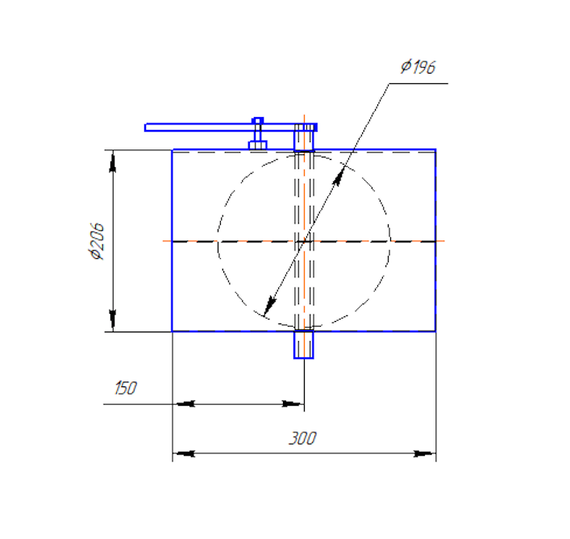Дроссель-клапан D 200 мм с ручным управлением полипропилен
