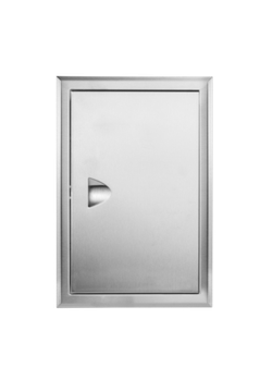 Люк из нержавеющей стали с ручкой ЛНР 200х400 матовый