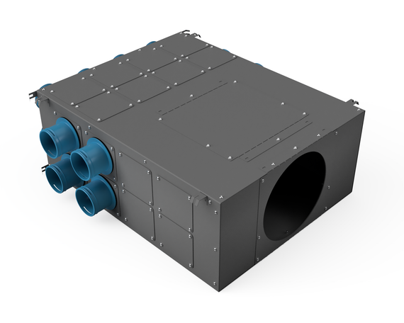 Воздухораспределительный коллектор двурядный AirDS, H=200 мм, 75*24. Стандарт (серый)