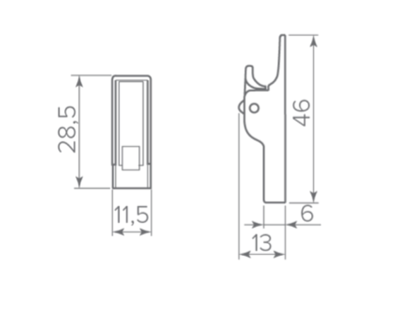 Ответная часть от замков GTV Mini Latch отщелкивающаяся