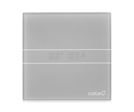 Накладной вентилятор Cata E 100 GSTH Silver (Таймер, датчик влажности, термометр, дисплей)