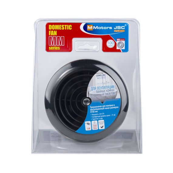 Накладной вентилятор MMotors JSC MM-100 черный круглый