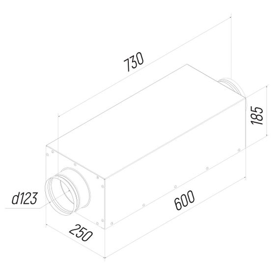 Provent KSE 125/600 ECO шумоглушитель прямоугольный