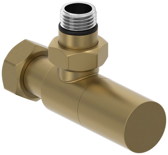 Вентиль угловой (цилиндр) G 1/2" НР х G 3/4" НГ (Золотой шёлк)