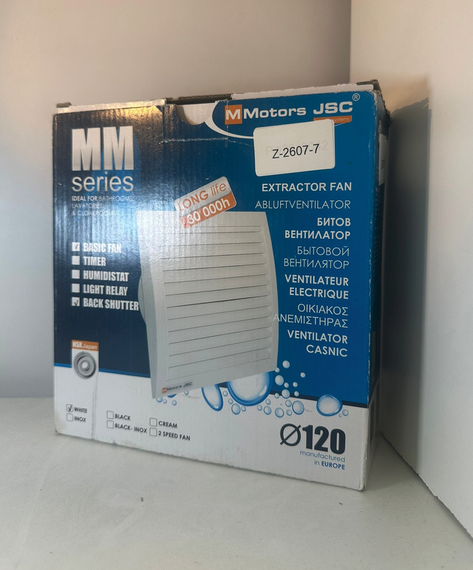 Вентилятор накладной MMotors JSC МM-120 Белый Квадратный - уценка