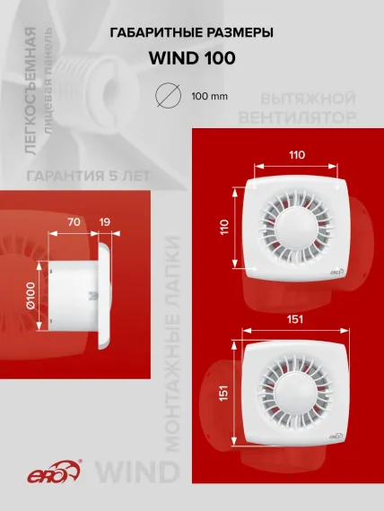 Вентилятор накладной WIND D100 ERA