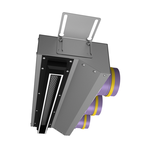 Provent VPNDU 500х25/75×3 компактный щелевой диффузор для натяжного потолка с КСД на 3 выхода