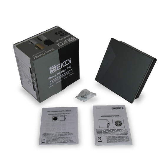 Вентилятор накладной Seicoi Floxy Design 100 Grey glass (SMAD04-01G grey) с укороченной панелью