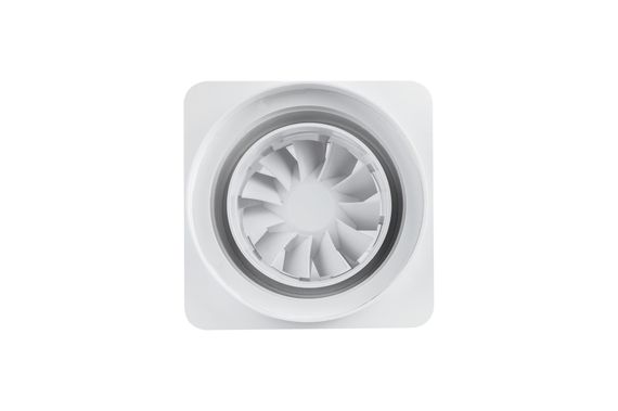 Решетка скрытого монтажа для натяжного потолка SECRET d150мм с вентилятором на шарикоподшипнике d100мм c выходом на трубу 100/125мм