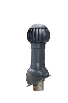 Готовый комплект, изолированный для фальцевой и готовой кровли из битумной черепицы d 110/160 мм, цвет серый графит RAL 7024, серия Twister