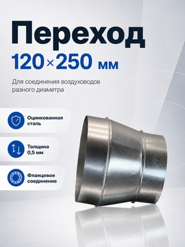 Переход 120х250 мм оцинкованная сталь