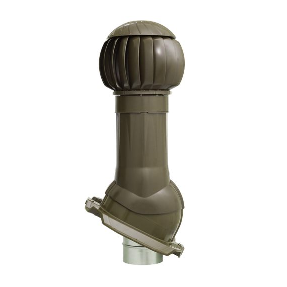 Готовый комплект, изолированный на скатные кровли из профильного листа МП-21 (С21) d 150/160 мм, цвет темно-коричневый RAL 8019, RR 32, серия Twister