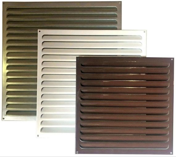 Решетка металлическая светло-серая (RAL 9006) 600х600мм 6060РМс