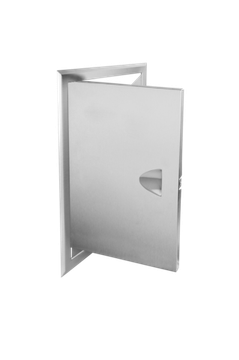 Люк из нержавеющей стали с ручкой ЛНР 300х400 матовый