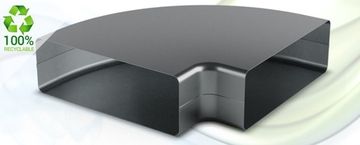 Горизонтальный поворот 90 250х80мм F/F QuadroDEC QDH90FF250x80