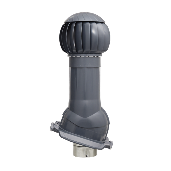 Готовый комплект, изолированный на скатные кровли из профильного листа МП-21 (С21) d 110/160 мм, цвет серый графит RAL 7024, серия Twister