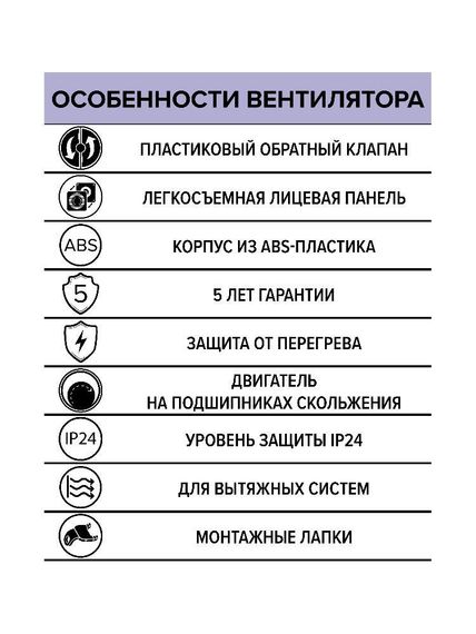 Вентилятор накладной WIND D120 обр.клапан ERA