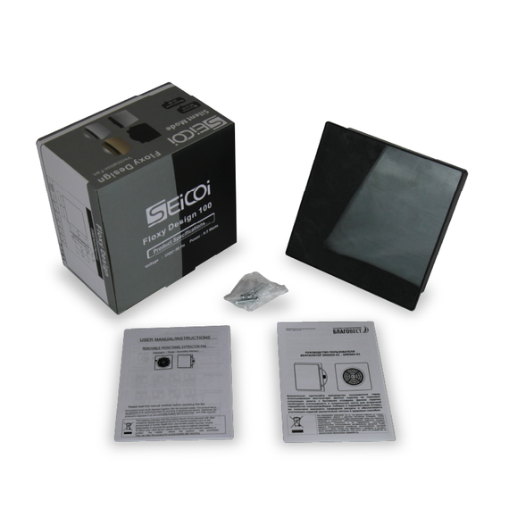 Вентилятор накладной Seicoi Floxy Design 100 Marble glass (SMAD04-01G marble) с укороченной панелью