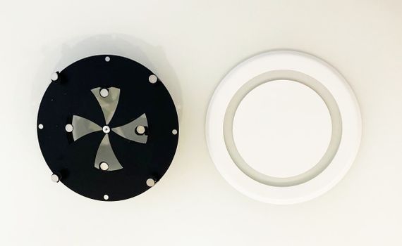 Диффузор приточно-вытяжной на магнитах регулируемый КНД-100 декоративный металлический белый