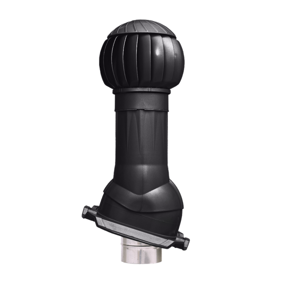 Готовый комплект, изолированный на скатные кровли из профильного листа МП-21 (С21) d 125/160 мм, цвет черный RAL 9005, серия Twister