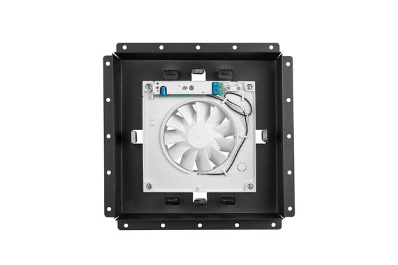 Решетка скрытого монтажа SECRET ПОД ПЛИТКУ 207х207 с вентилятором 100СНК, обратный клапан, таймер+датчик влажности, черная, 100мм