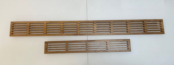 Деревянная врезная решетка Visioner 550х80 (посадка 540х65мм. из дуба)