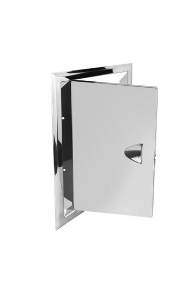 Люк из нержавеющей стали с ручкой ЛНР 150х200 зеркальный