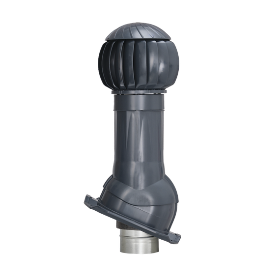 Готовый комплект, изолированный на скатные кровли из профильного листа МП-20 (С20) d 150/160 мм, цвет серый графит RAL 7024, серия Twister