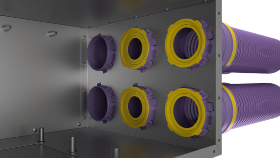 Provent KVF 125/75×6 коллектор металлический концевой на 6 выходов