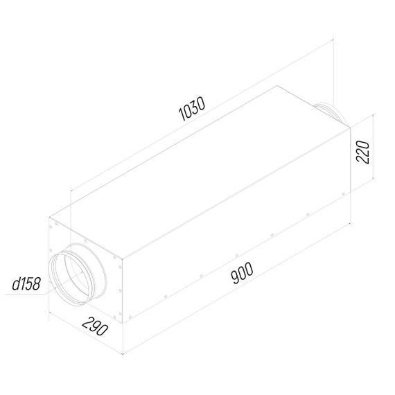 Provent KSE 160/900 ECO шумоглушитель прямоугольный