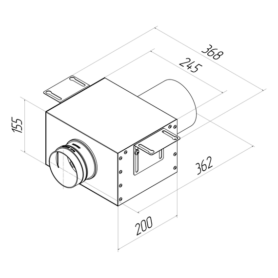 Provent VPD 125/90×1 адаптер (пленум) прямой круглый на 1 выход