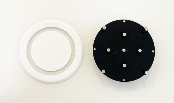 Диффузор приточно-вытяжной на магнитах регулируемый КНД-100 декоративный металлический белый