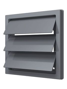 Выход стенной КФ фланец D125 жалюзи 150x150 ASA Gray ERA