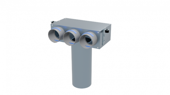 Flexag PCP-125/75x3 пленум вентиляционный потолочный, D125, на 3 выxода, L=300 мм